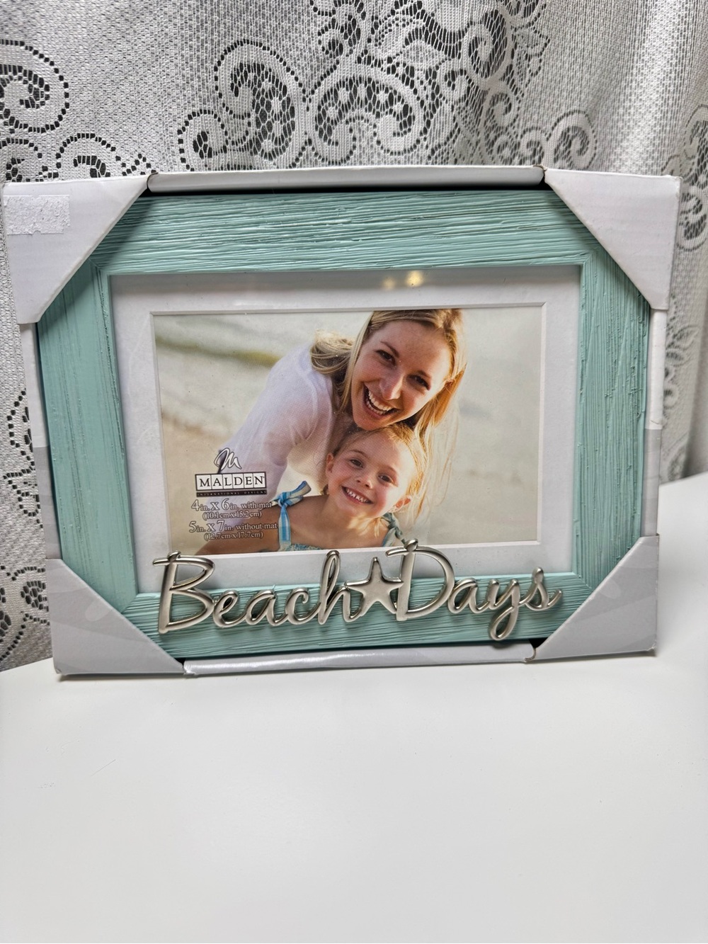 Malden Mint Green 'Beach Days' Wood Accent Frame